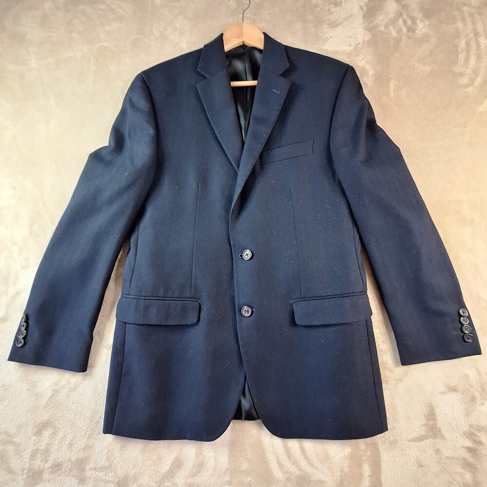 Chaps Blazer Men's 40R Blue Rayon Ralph Lauren Single Breasted Single Vented